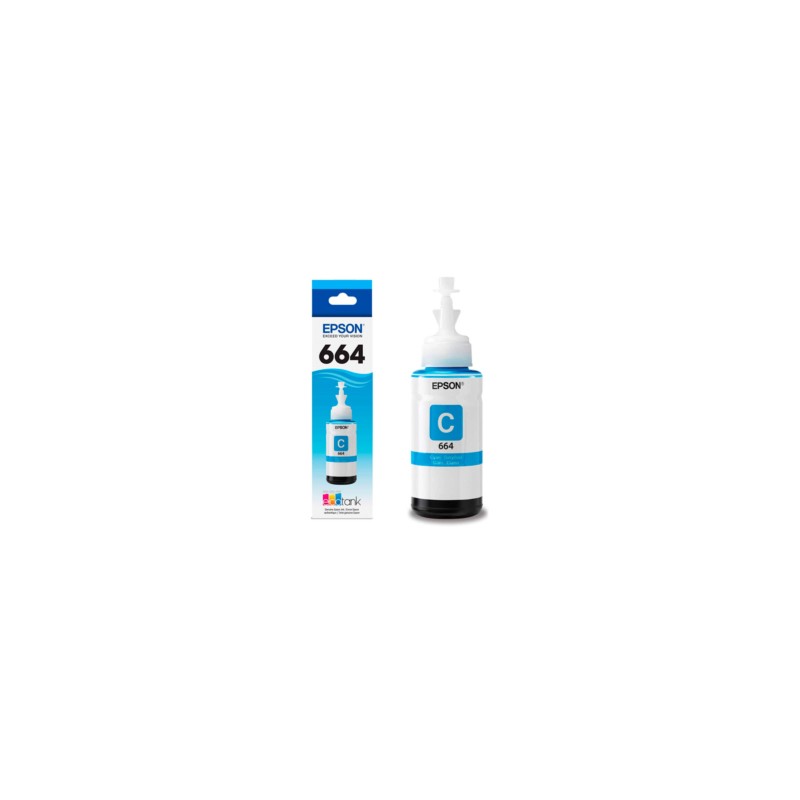 Tinta Original Epson 664 70ml, EcoTank Color Cyan