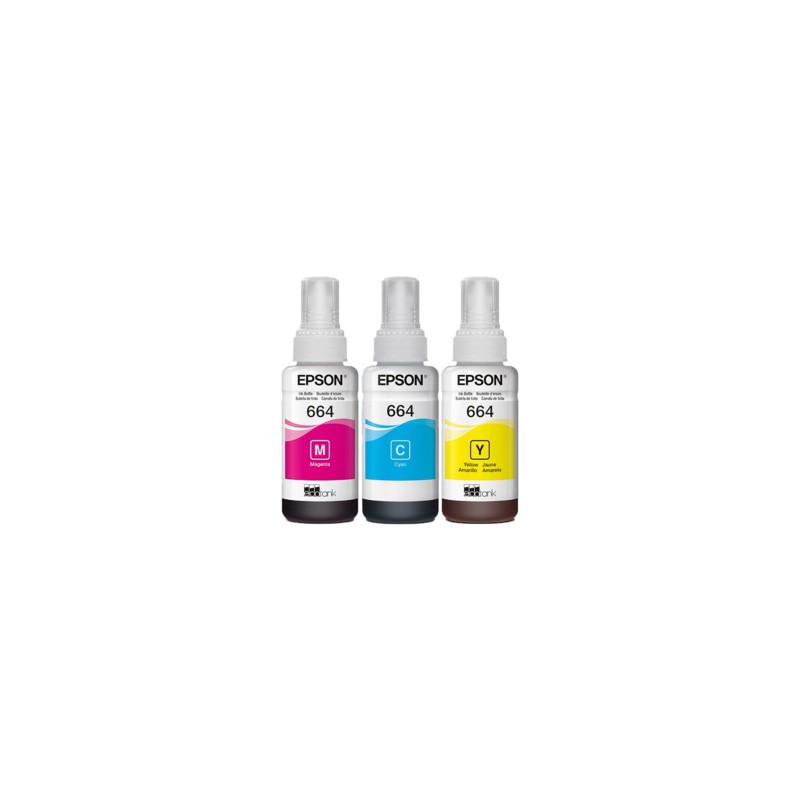 Kit de 3 Tintas Epson T664 Cyan, Magenta y Yellow