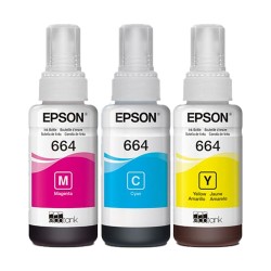 Kit de 3 Tintas Epson T664 Cyan, Magenta y Yellow